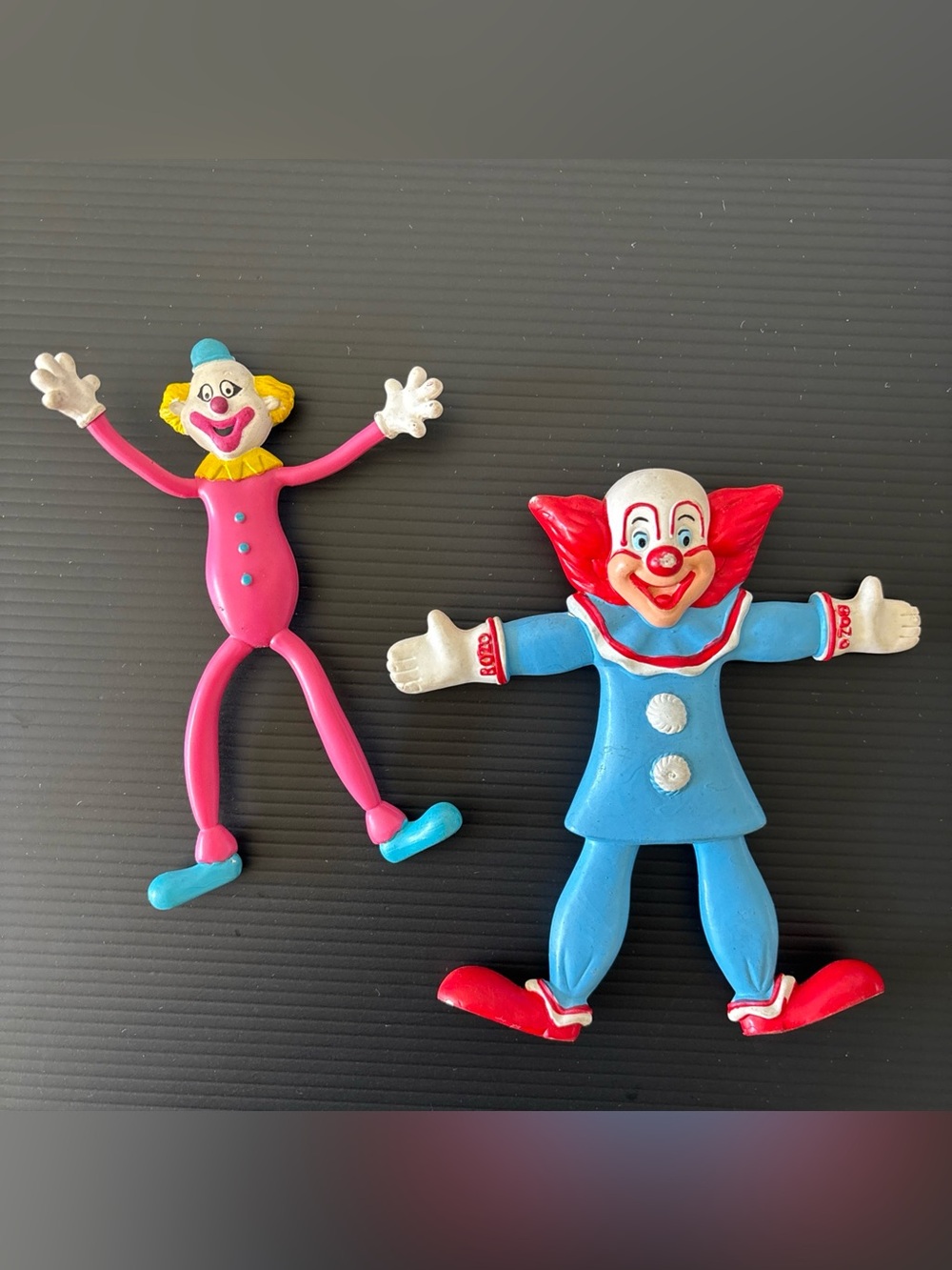 Vintage 1987 Jesco Bozo The Clown Bendable Figure + BUGS Clown Toy Lot of 2